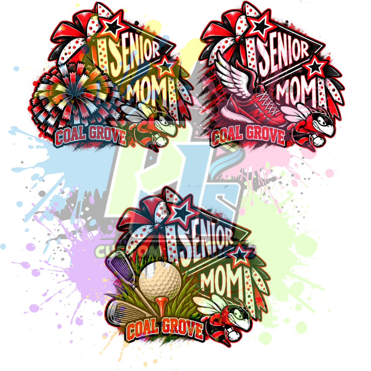 Sports Senior Mom CG Gildan Softstyle & Jerzees Nublend