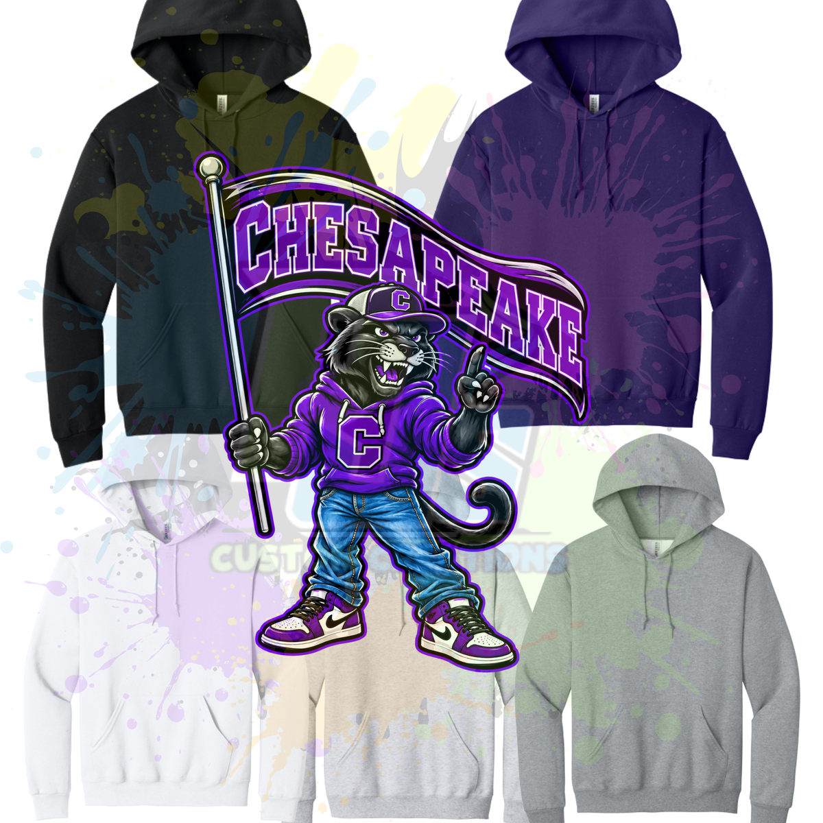 Chesapeake Mascot with Flag