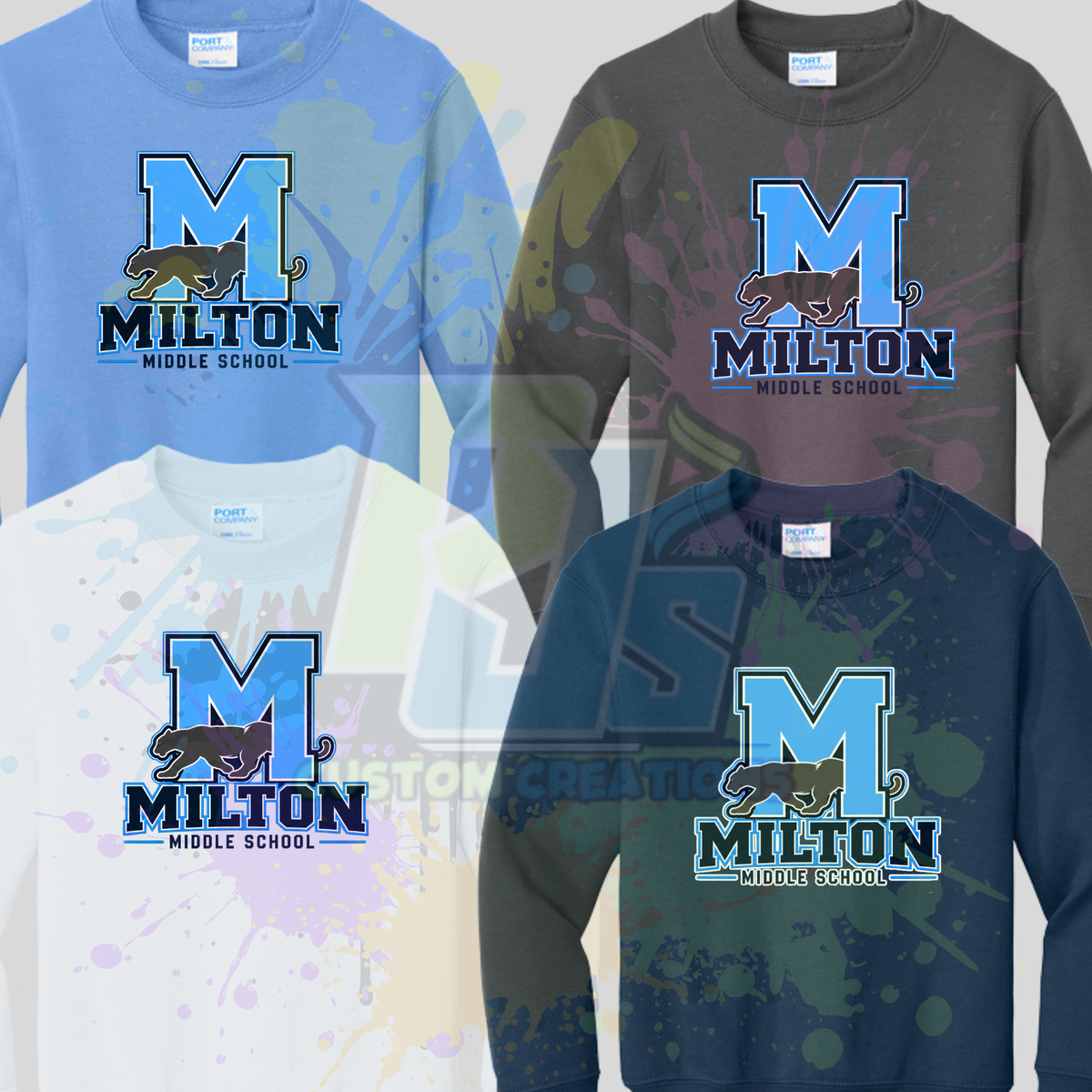 Design 3 Port & Co® Core Fleece Crewneck Sweatshirt PC78