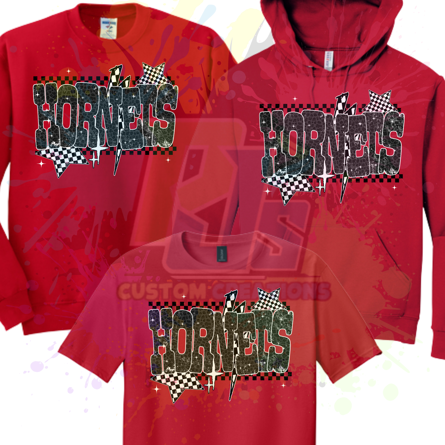 Hornets with Stars- red or gray