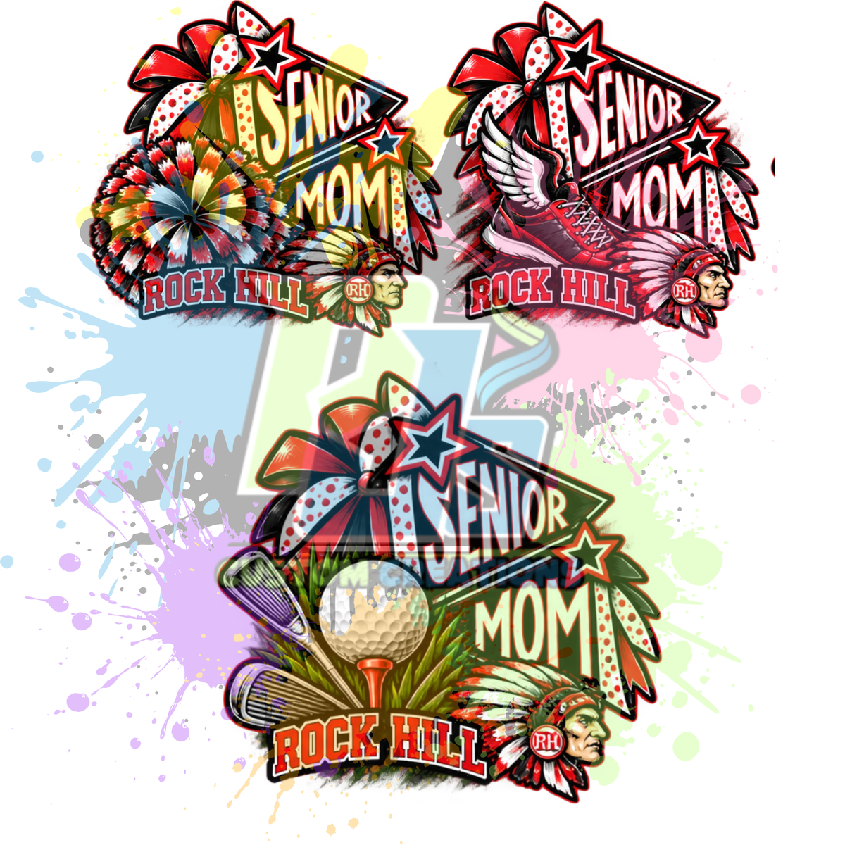 Sports Senior Mom RH Gildan Softstyle & Jerzees Nublend