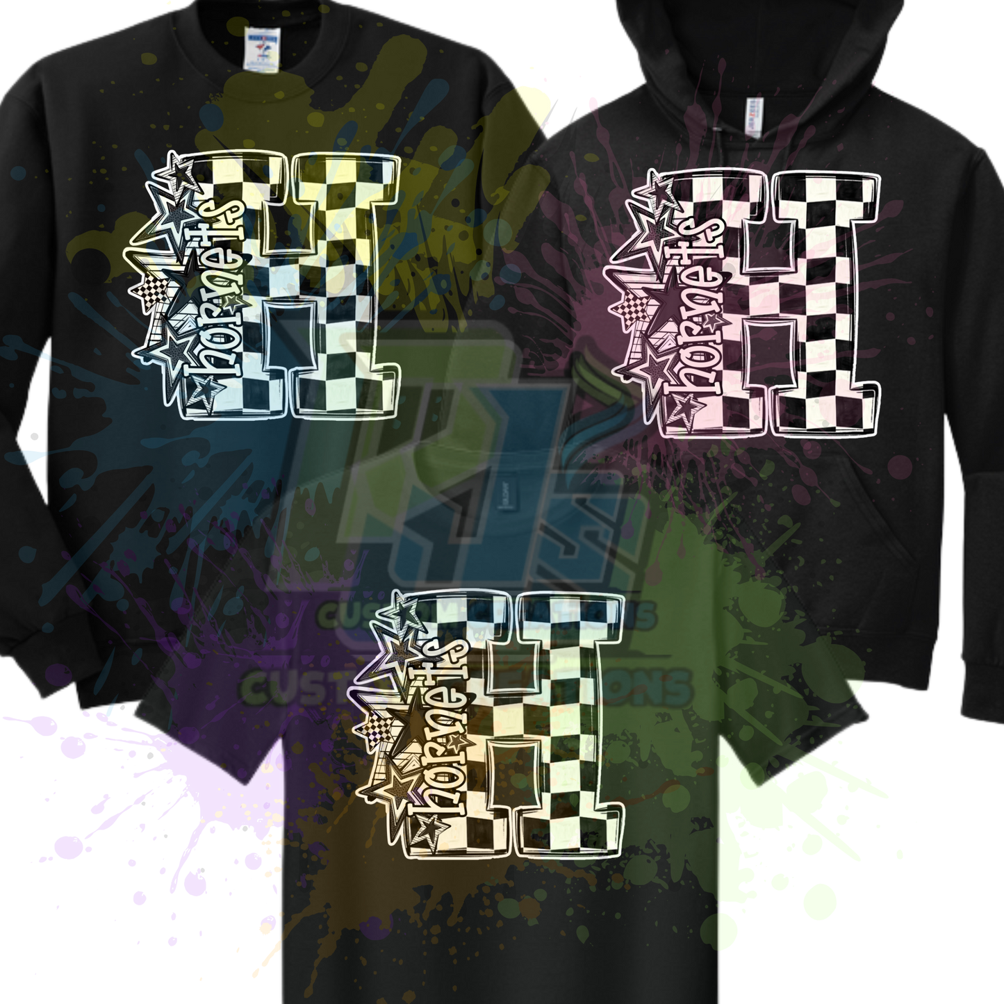 Checkered H- black or red