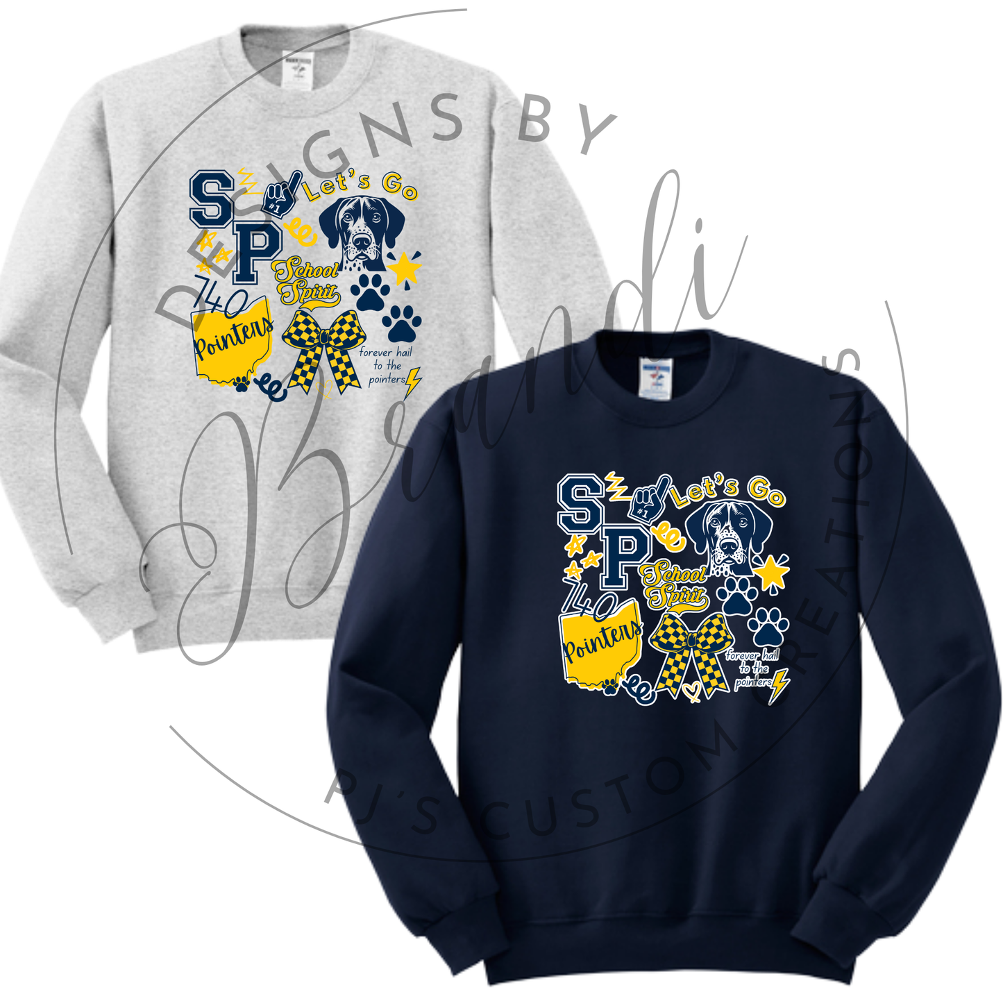 School Spirit Collage Crewneck sweatshirt- Jerzees Nublend 562M