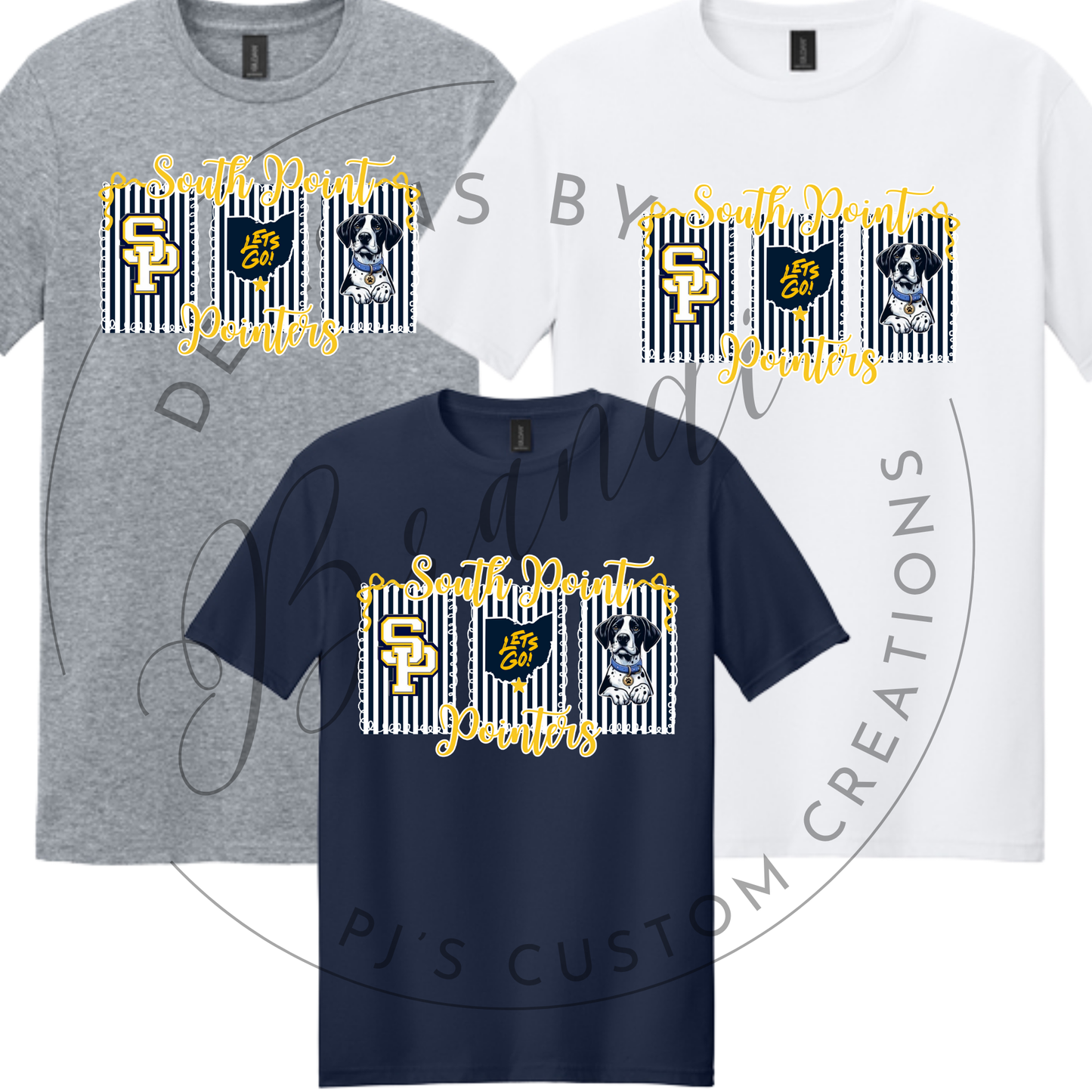 Navy Stripe SP Tee- Gildan softstyle 64000