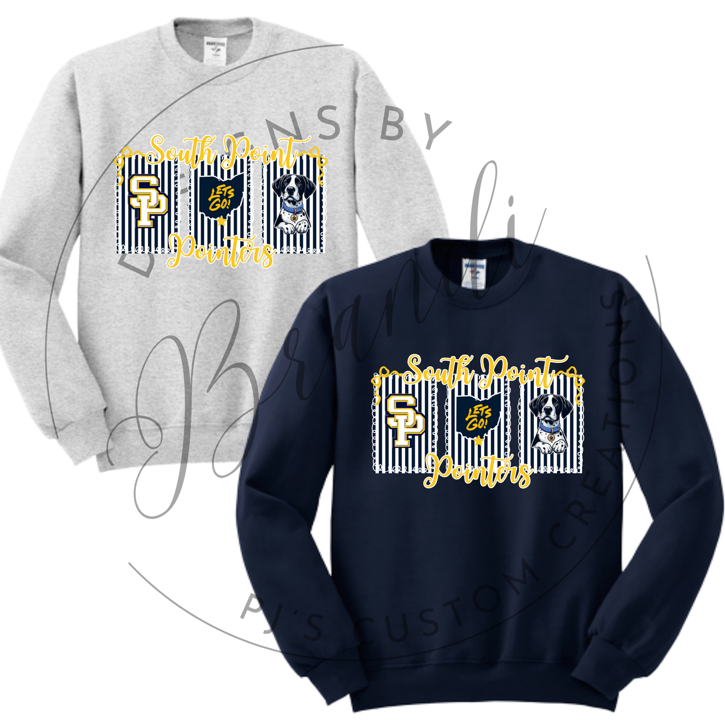 Navy Stripe SP Crew/Hoodie- Jerzees Nublend