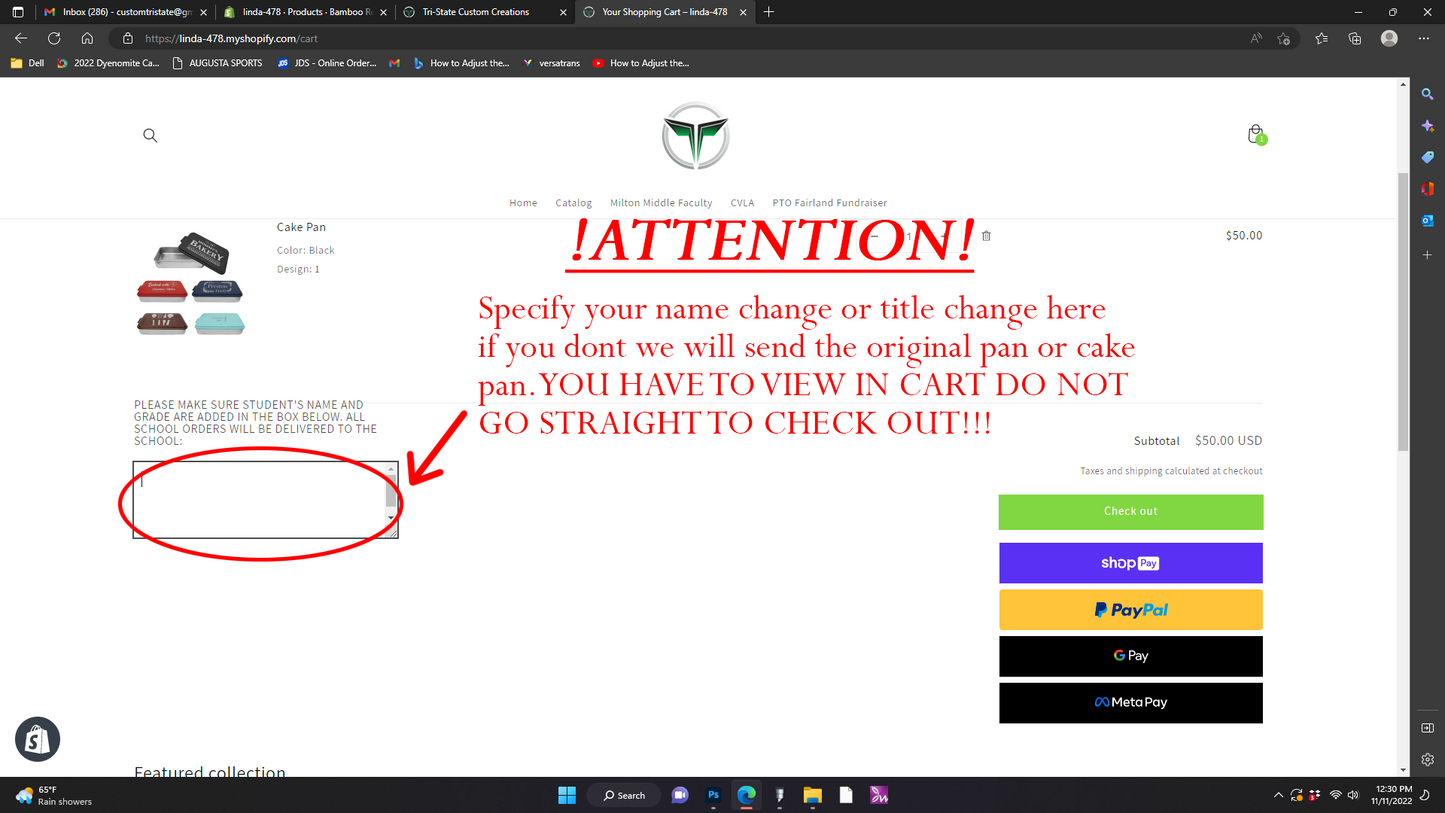 9x13" Cake Pans Including Personalized Engraving