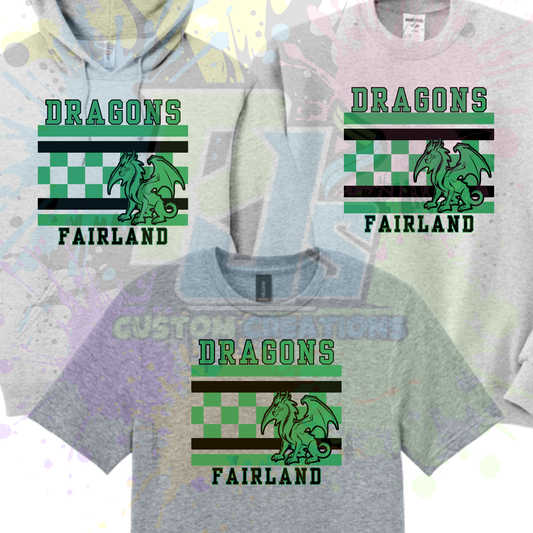 Dragons Checkered on Gray