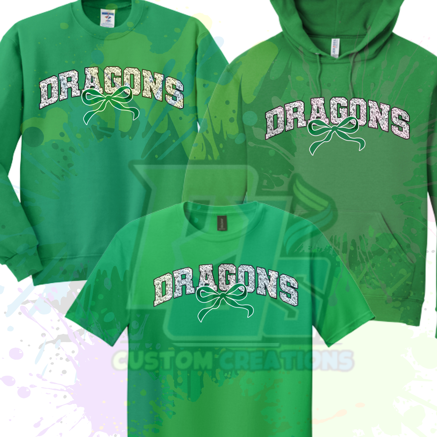 Dragons with bow- green or black
