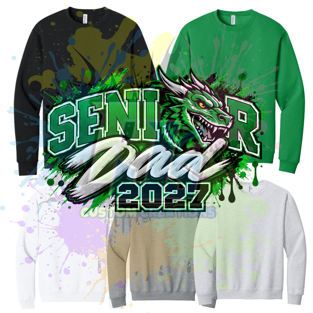 Senior Dad 2027 Gildan Softstyle & Jerzees Nublend