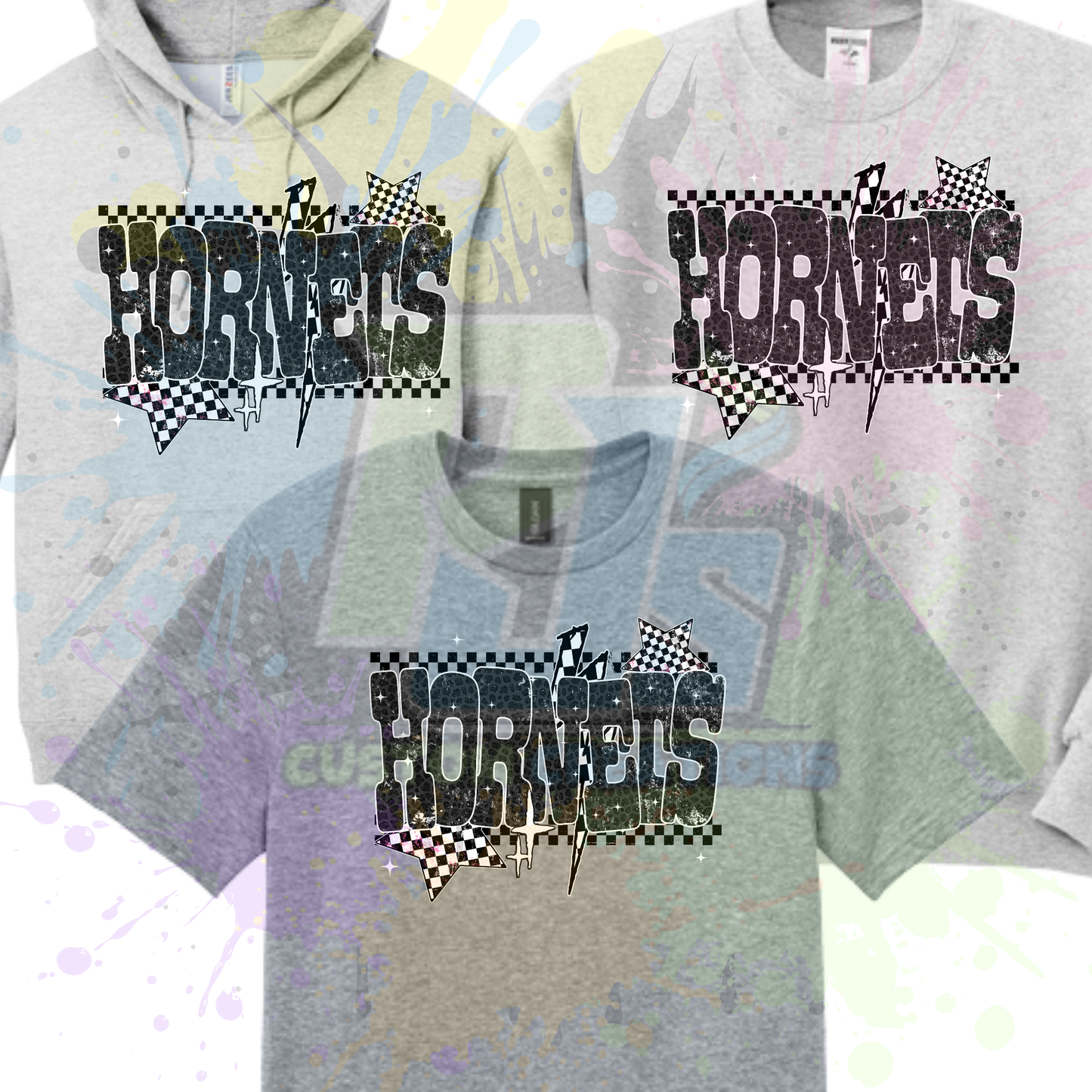 Hornets with Stars- red or gray