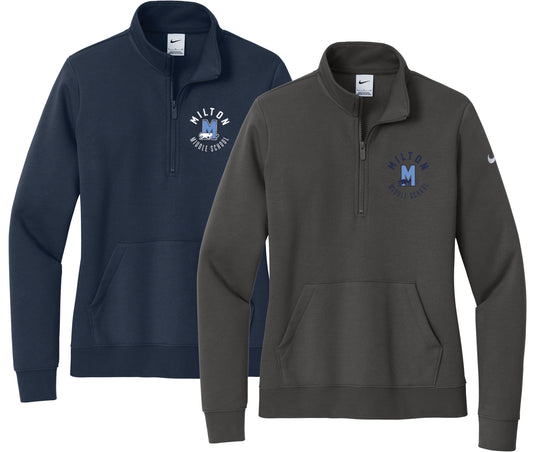 Nike Ladies Club Fleece Sleeve Swoosh 1/2-Zip (NKDX6720) D13EMB