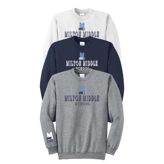 Port & Company® Essential Fleece Crewneck Sweatshirt (PC78) DISTRESSED D2