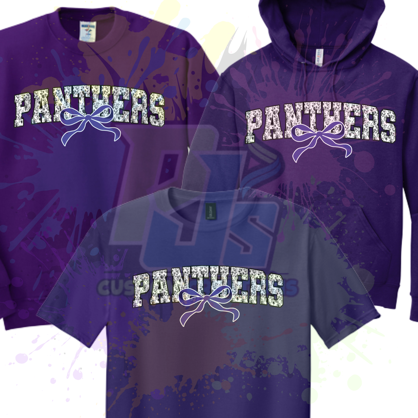 Panthers with bow- Purple or Black
