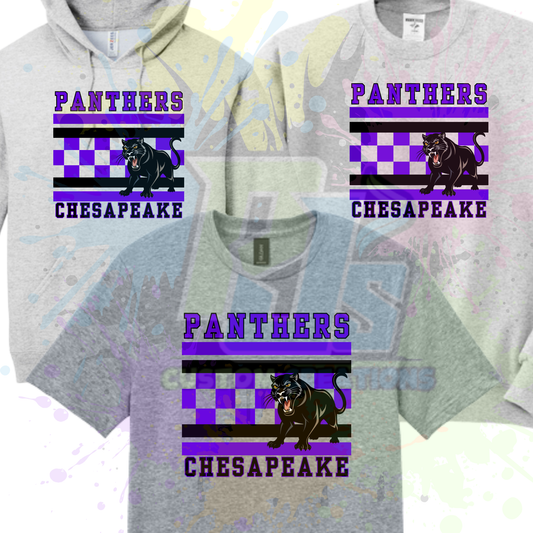 Panthers Checkered on Gray