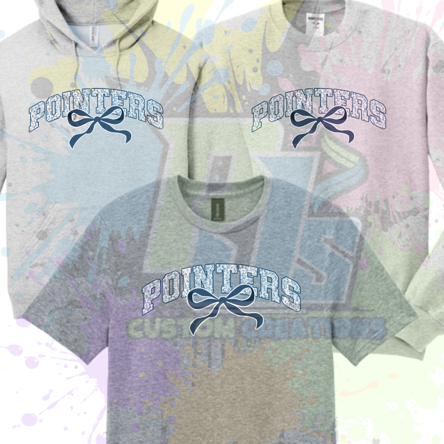 Navy Pointer bow or navy or gray