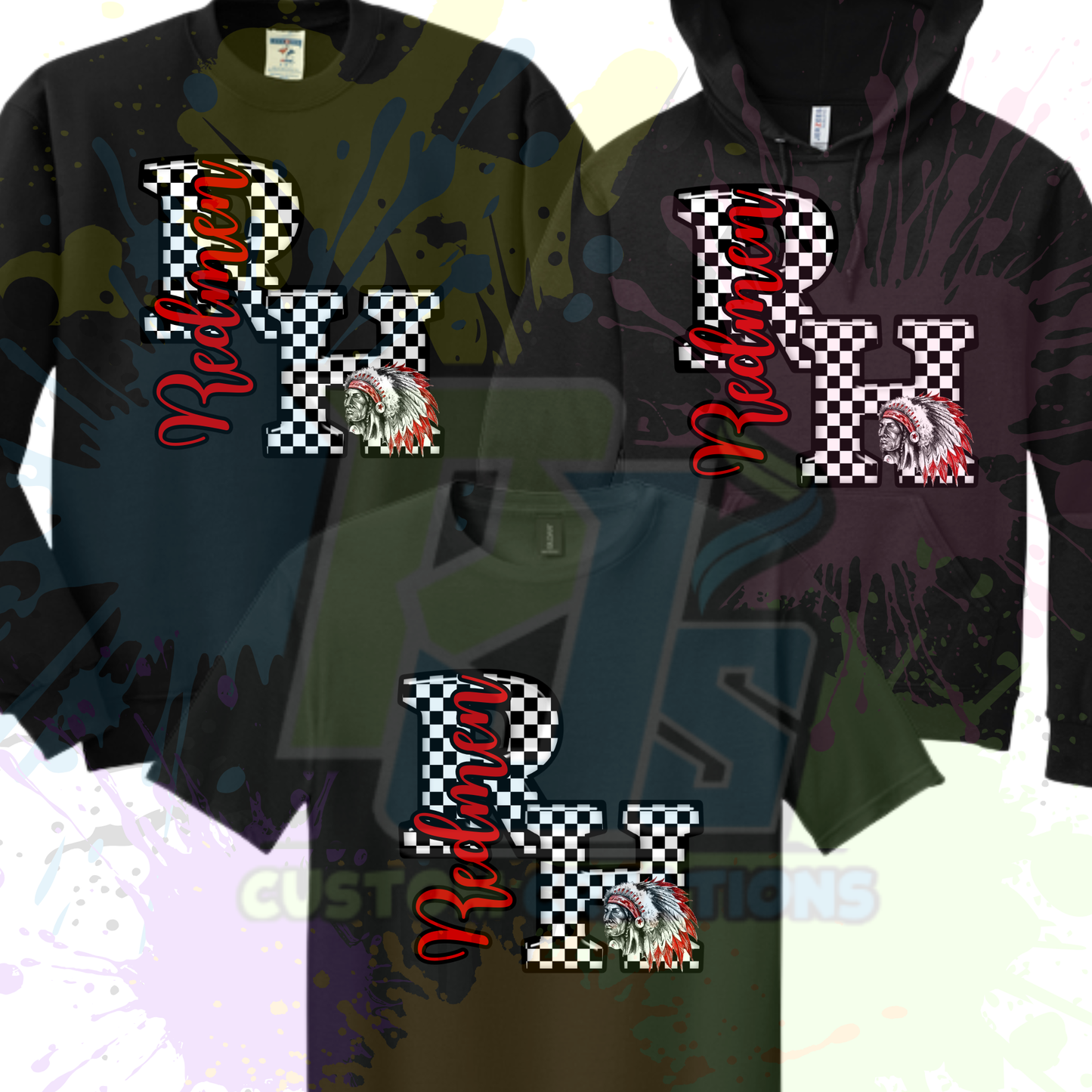 RH Checkered- Black, Red, or Gray