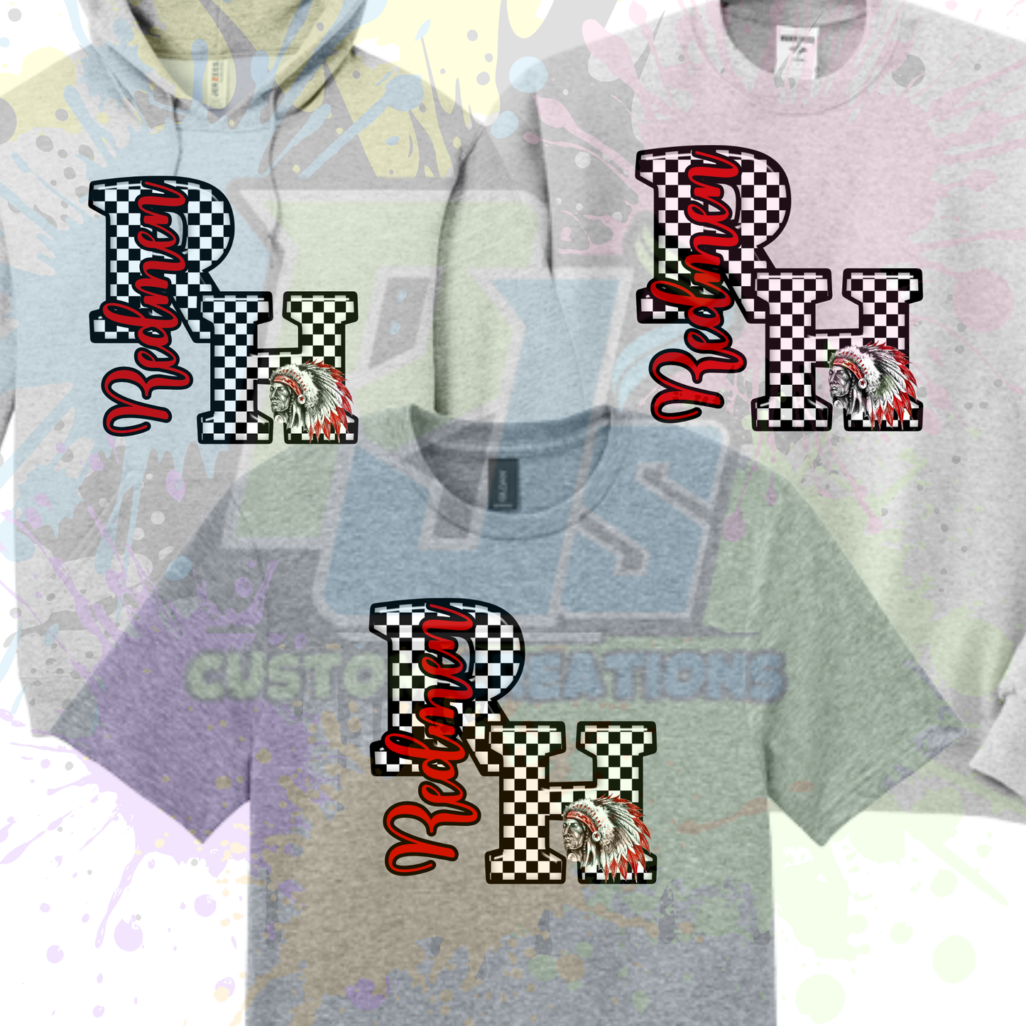 RH Checkered- Black, Red, or Gray