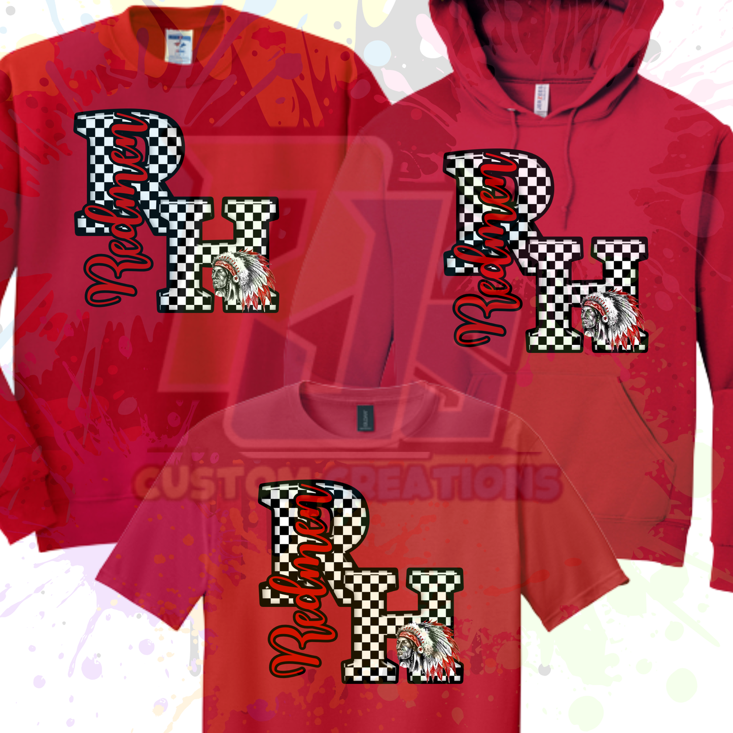 RH Checkered- Black, Red, or Gray