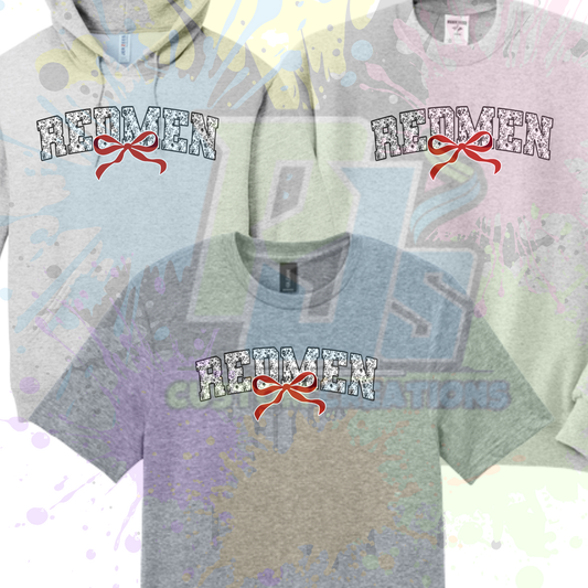 Redmen Bow-  Red or Gray