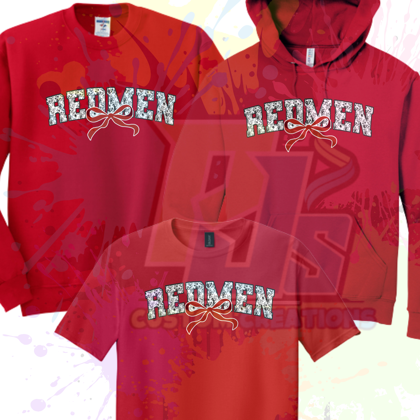 Redmen Bow-  Red or Gray