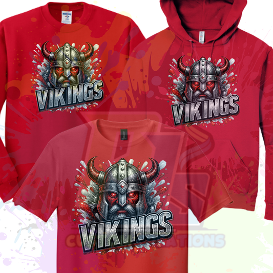Vikings glitter- Red or Gray