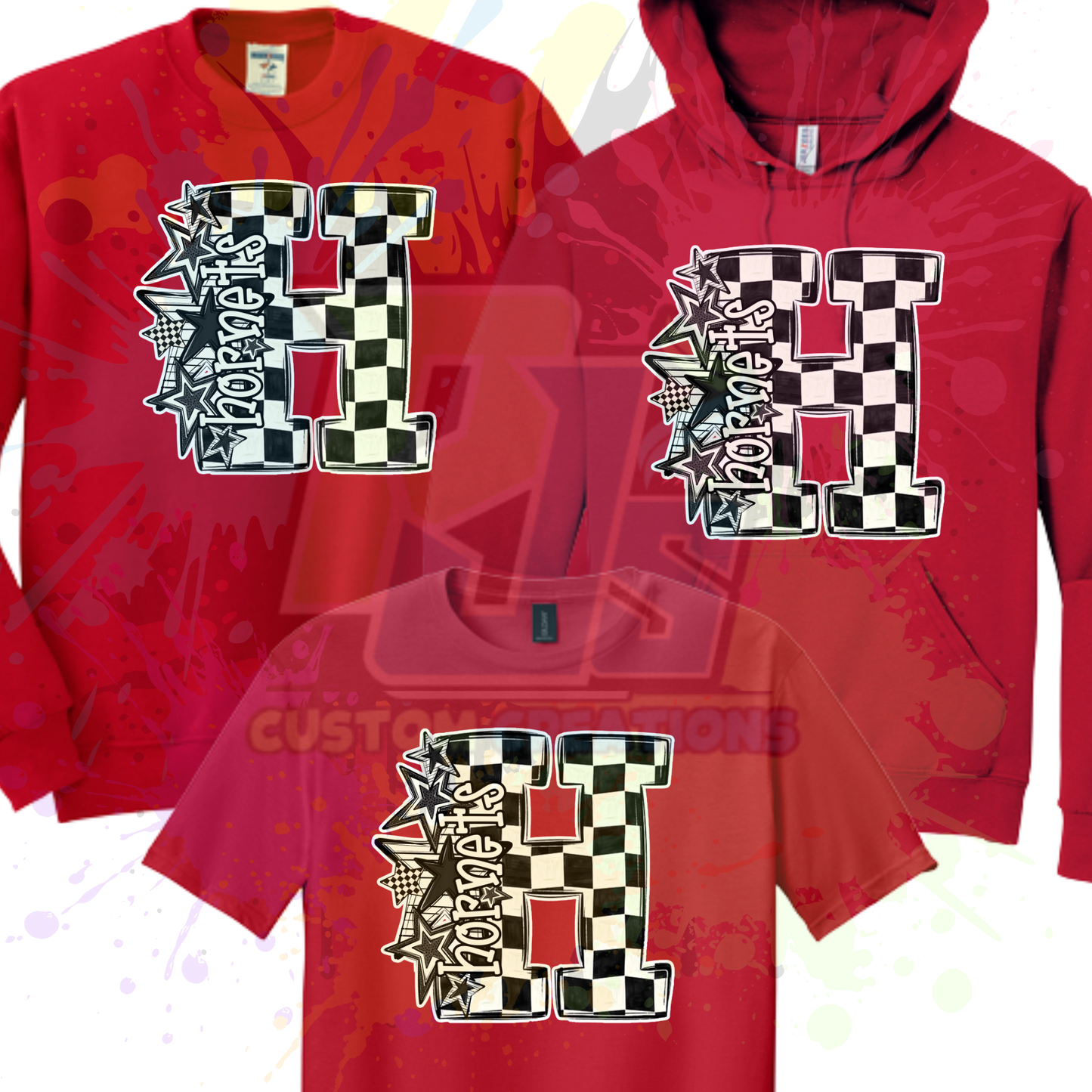 Checkered H- black or red