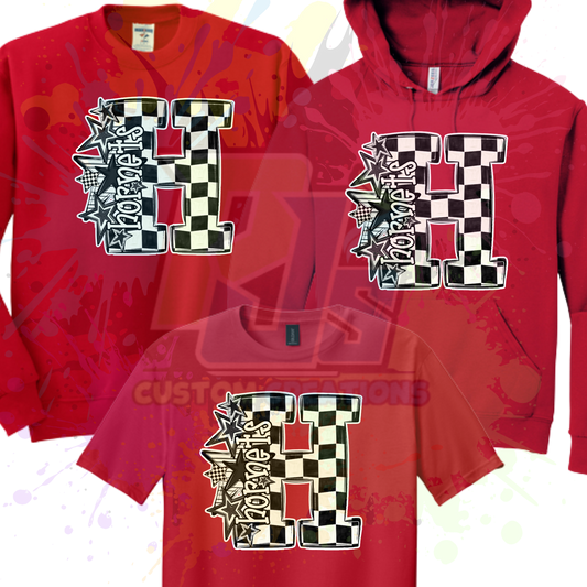 Checkered H- black or red