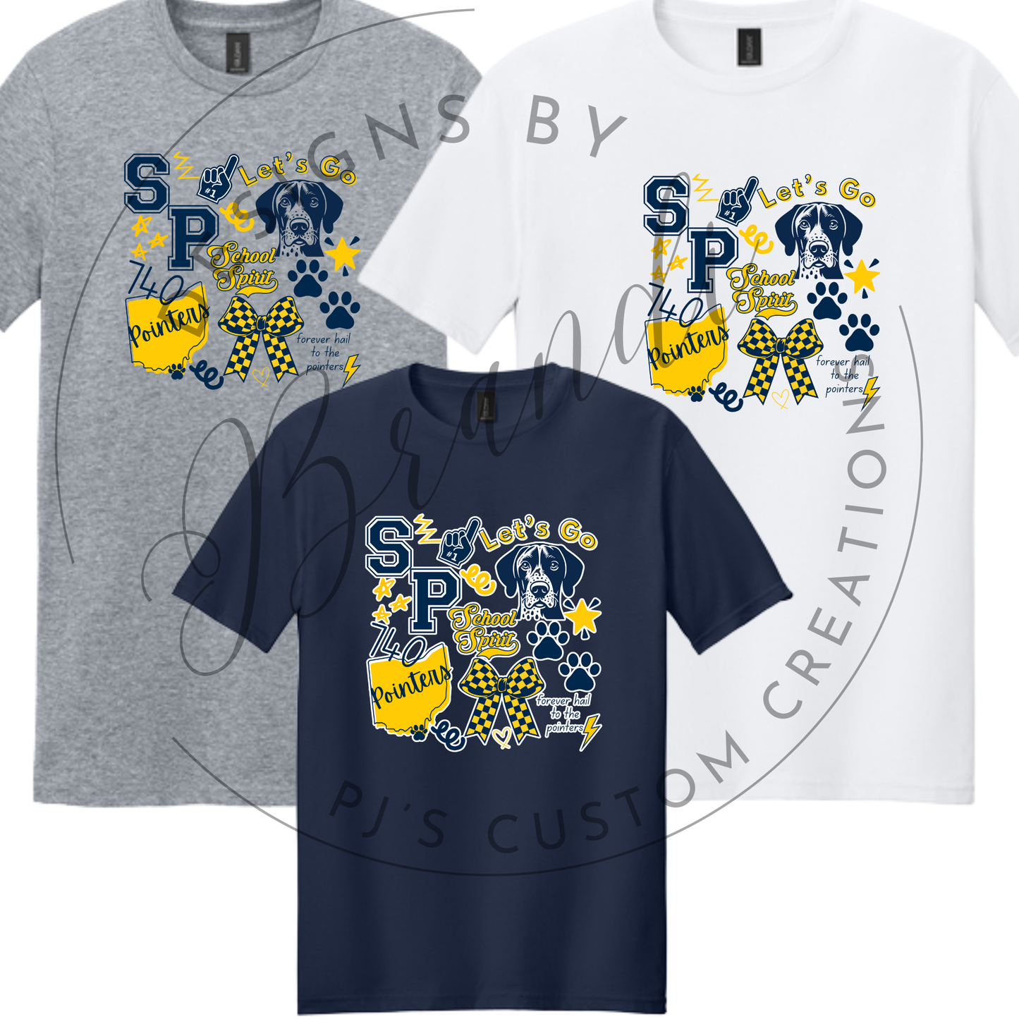 Pointers Spirit Collage Tshirts- Gildan