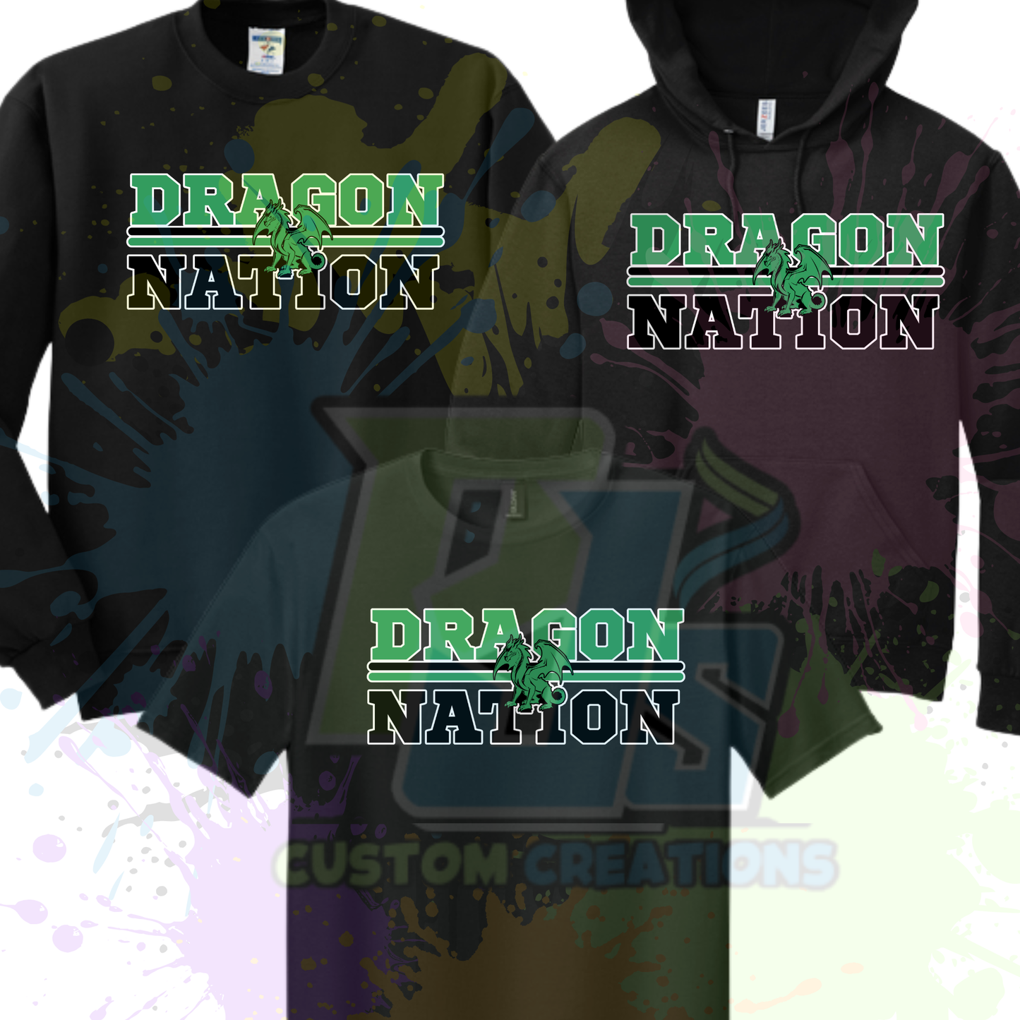 Dragon Nation- Black, Gray, Green