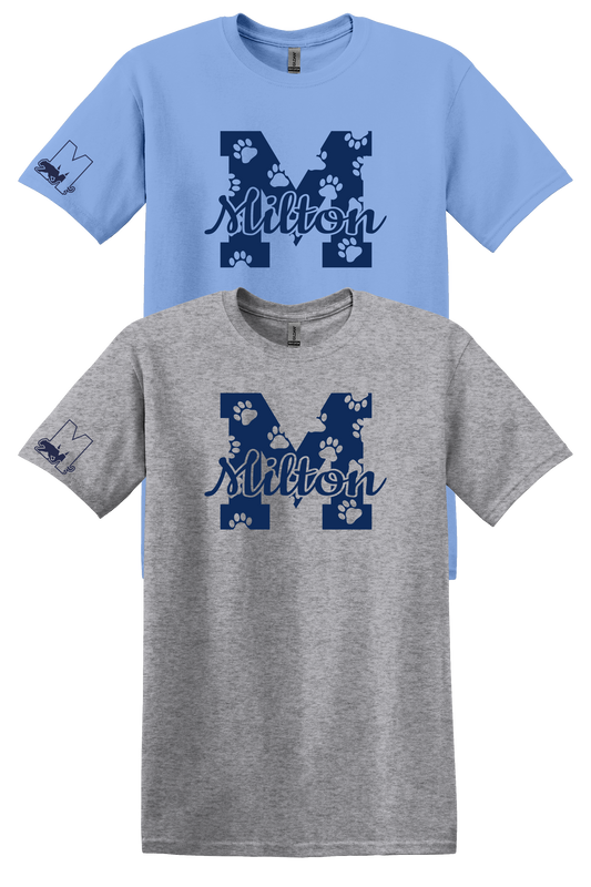 Milton "M" Pawprint T-Shirt (64000) D3