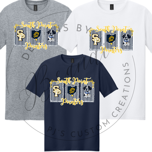 Navy Stripe SP Tee- Gildan softstyle 64000