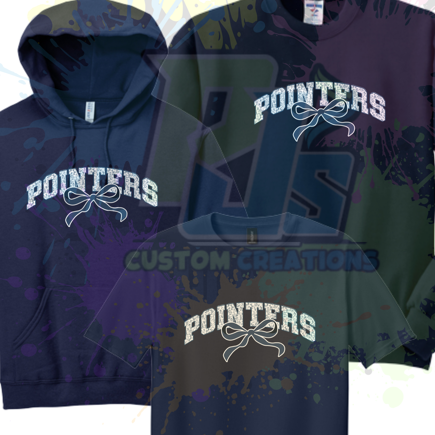 Navy Pointer bow or navy or gray