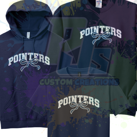 Navy Pointer bow or navy or gray