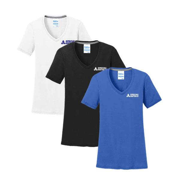 Port & Company® Ladies Performance Blend V-Neck Tee LPC381V